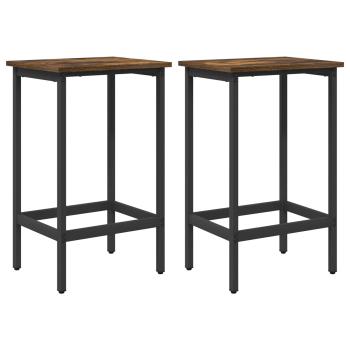 Barhocker 2 Stk. Raucheiche 40 x 32 x 64 cm Holzwerkstoff