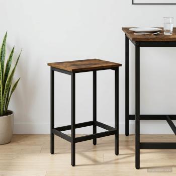 ARDEBO.de - Barhocker Geräucherte Eiche 40 x 32 x 64 cm Holzwerkstoff
