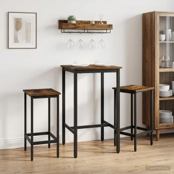 ARDEBO.de - Barhocker 2 Stk. Raucheiche 40 x 32 x 74 cm Holzwerkstoff