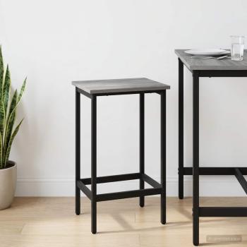 ARDEBO.de - Barhocker Grau Sonoma 40 x 32 x 74 cm Holzwerkstoff
