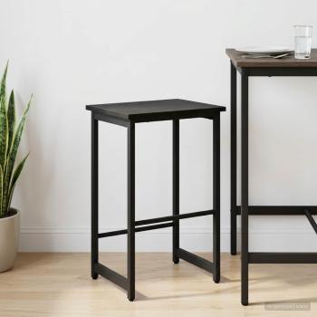 ARDEBO.de - Barhocker Schwarz Eichen-Optik 40 x 32 x 74 cm Holzwerkstoff