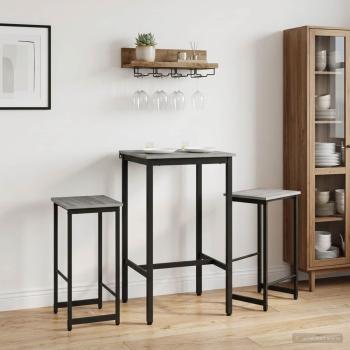 ARDEBO.de - Barhocker 2 Stk. Sonoma-Grau 40 x 32 x 64 cm Holzwerkstoff