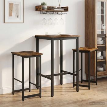 ARDEBO.de - Barhocker 2 Stk. Raucheiche 40 x 32 x 64 cm Holzwerkstoff