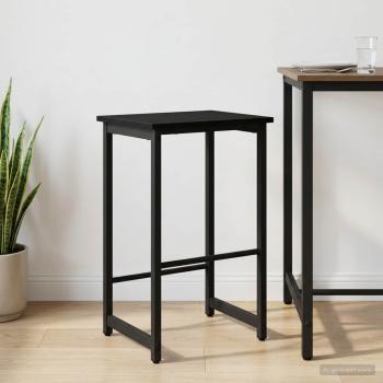 ARDEBO.de - Barhocker Schwarz Eichen-Optik 40 x 32 x 64 cm Holzwerkstoff