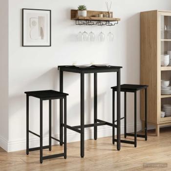 ARDEBO.de - Barhocker 2 Stk. Schwarz Eichen-Optik 40 x 32 x 74 cm
