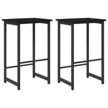 Barhocker 2 Stk. Schwarz Eichen-Optik 40 x 32 x 74 cm