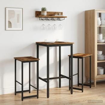 ARDEBO.de - Barhocker 2 Stk. Altholz 40 x 32 x 64 cm Holzwerkstoff