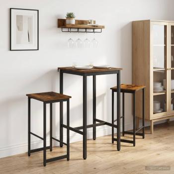 ARDEBO.de - Barhocker 2 Stk. Raucheiche 40 x 32 x 74 cm Holzwerkstoff