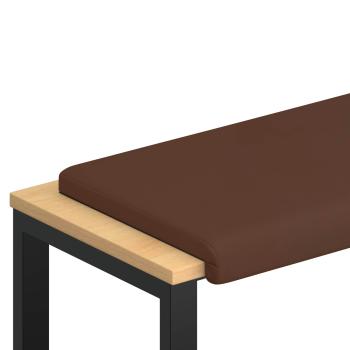 Bankkissen Kunstleder Braun Tiefe 35 cm