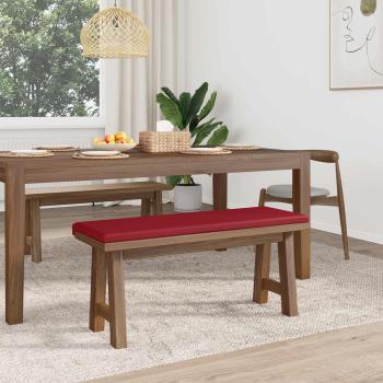 Bankkissen Kunstleder Weinrot Tiefe 35 cm