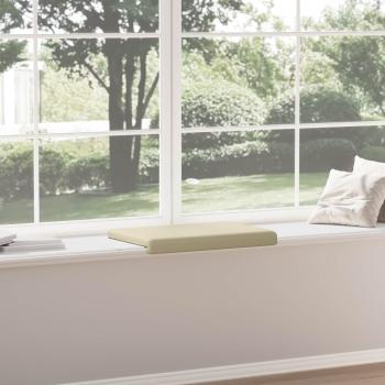 Bankkissen Kunstleder Creme Tiefe 35 cm