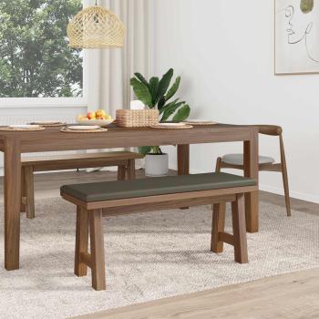 Bankkissen Kunstleder Grau Tiefe 35 cm