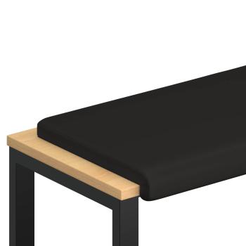 Bankkissen Kunstleder Schwarz Tiefe 35 cm