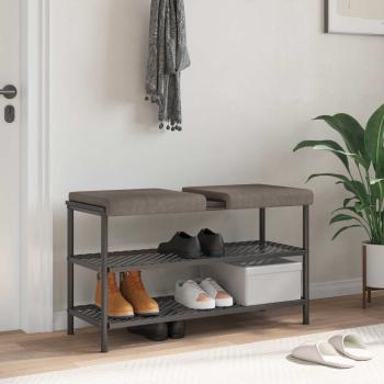 ARDEBO.de - Bankkissen 2 stk. Kunstleder Grau Tiefe 35 cm