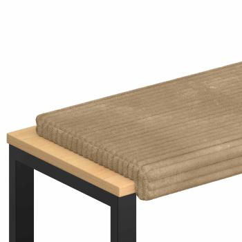 Bankkissen Plüschcord Taupe Tiefe 35 cm