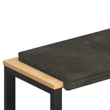 Bankkissen Plüschcord Anthrazit Tiefe 35 cm