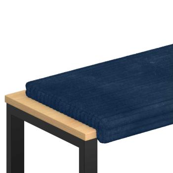 Bankkissen Plüschcord Marineblau Tiefe 35 cm
