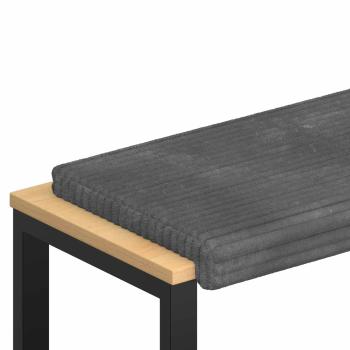 Bankkissen Plüschcord Hellgrau Tiefe 35 cm