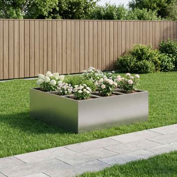 ARDEBO.de - Garten-Pflanzgefäß Silber 100 x 100 x 30 cm Edelstahl