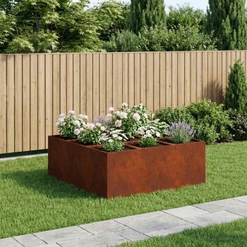 ARDEBO.de - Garten-Pflanzgefäß Rostoptik 100 x 100 x 50 cm Wetterfeststahl