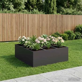 ARDEBO.de - Garten-Pflanzgefäß Schwarz 100 x 100 x 50 cm