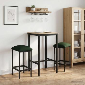 ARDEBO.de - Barhocker 2 Stk. Dunkelgrün 40 x 32 x 74 cm Holzwerkstoff