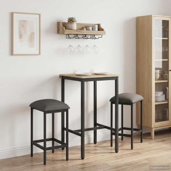ARDEBO.de - Barhocker 2 stk. Hellgrau 40 x 32 x 64 cm Holzwerkstoff