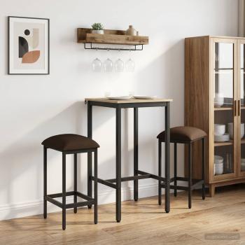 ARDEBO.de - Barhocker 2 stk. Taupe 40 x 32 x 64 cm Holzwerkstoff
