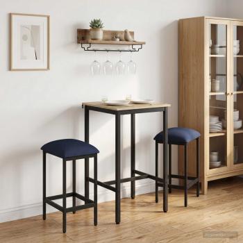 ARDEBO.de - Barhocker 2 stk. Blau 40 x 32 x 64 cm Holzwerkstoff