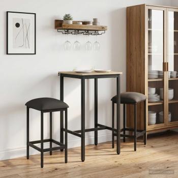 ARDEBO.de - Barhocker 2 stk. Dunkelgrau 40 x 32 x 74 cm Holzwerkstoff