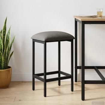 ARDEBO.de - Barhocker Hellgrau 40 x 32 x 64 cm Holzwerkstoff