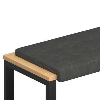 Bankkissen Kunstleder Schwarz Tiefe 35 cm