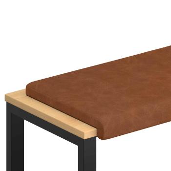 Bankkissen Kunstleder Braun Tiefe 35 cm
