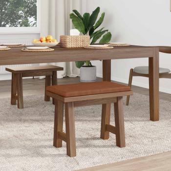 Bankkissen Kunstleder Braun Tiefe 35 cm