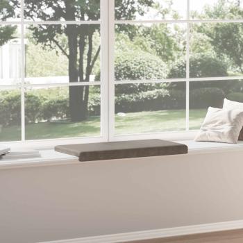 Bankkissen Kunstleder Grau Tiefe 35 cm