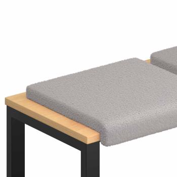 Bankkissen 4 stk. Sherpa-Stoff Hellgrau Tiefe 35 cm