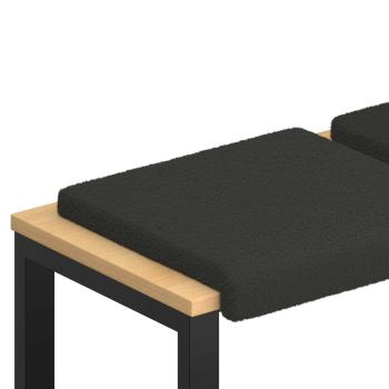 Bankkissen 2 stk. Sherpa-Stoff Dunkelgrau Tiefe 35 cm