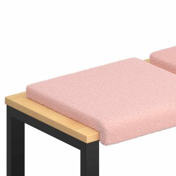 Bankkissen 4 stk. Sherpa-Stoff Rosa Tiefe 35 cm