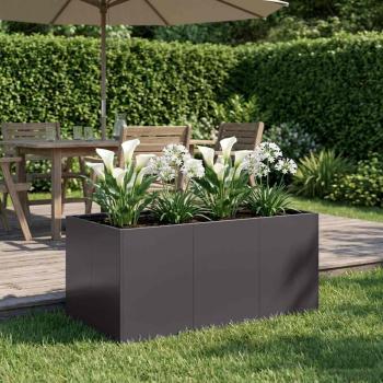 ARDEBO.de - Garten-Pflanzgefäß Schwarz 120 x 80 x 60 cm Kaltgewalzter Stahl