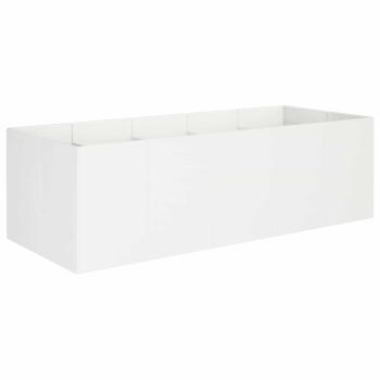 Garten-Pflanzgefäß Weiß 200 x 80 x 60 cm Kaltgewalzter Stahl