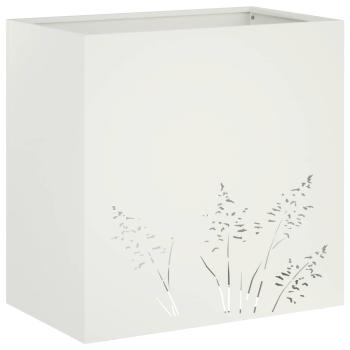 Garten-Pflanzgefäß Weiß 50 x 30 x 49 cm Kaltgewalzter Stahl