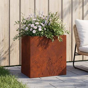 ARDEBO.de - Garten-Pflanzgefäß Rostoptik 50 x 30 x 49 cm Wetterfeststahl