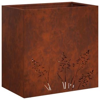 Garten-Pflanzgefäß Rostoptik 50 x 30 x 49 cm Wetterfeststahl