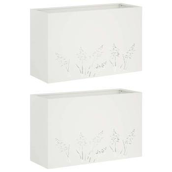 Garten-Pflanzgefäß 2 Stk. Weiß 80 x 20 x 49 cm