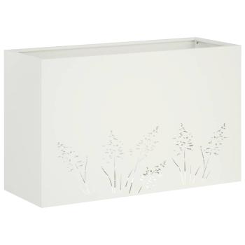 Garten-Pflanzgefäß Weiß 80 x 20 x 49 cm Kaltgewalzter Stahl