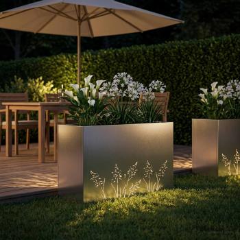 Garten-Pflanzgefäß Silber 80 x 30 x 49 cm Edelstahl