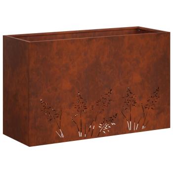 Garten-Pflanzgefäß Rostoptik 80 x 20 x 49 cm Wetterfeststahl