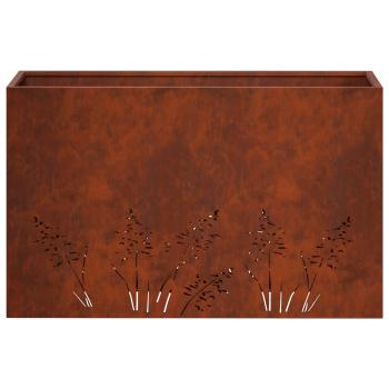 Garten-Pflanzgefäß Rostoptik 80 x 20 x 49 cm Wetterfeststahl