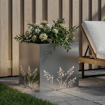 Garten-Pflanzgefäß Silber 50 x 50 x 49 cm Verzinkter Stahl