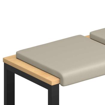 Bankkissen 2 stk. Strukturiertes Samt Sand Tiefe 35 cm